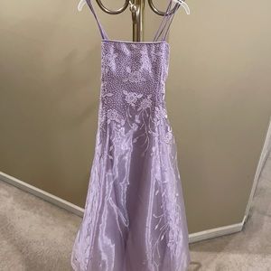 Girls Lavender Formal Dress with Shawl